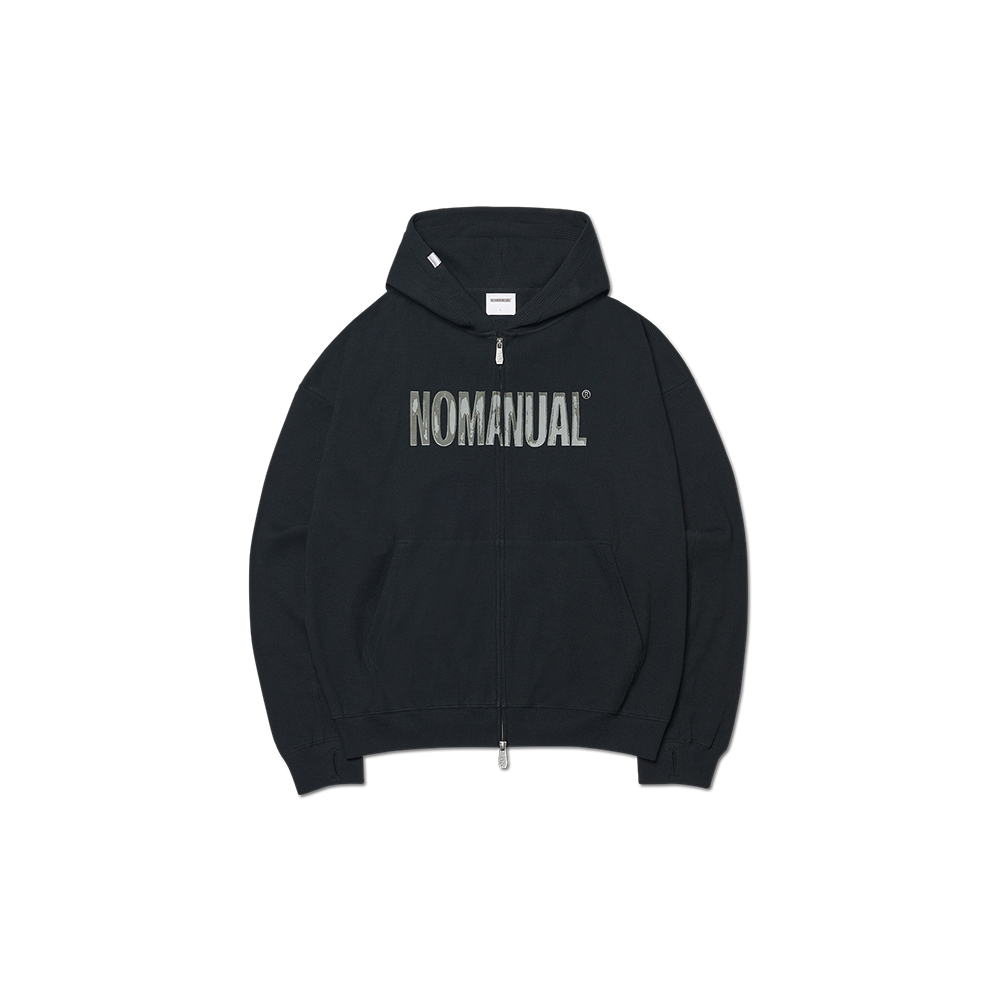 NMWF52HD01BLK NOMANUAL NM Waffle Hooded Zip-up Black
