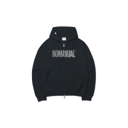 NOMANUAL NM Waffle Hooded Zip-up Black