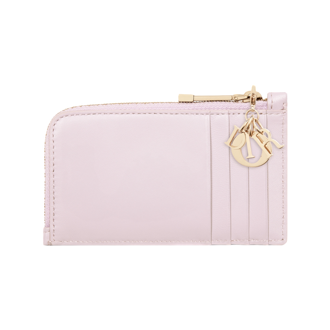 (W) 디올 아무르 레이디 디올 코스모스 집 카드 홀더 하트 까나쥬 램스킨 페일 핑크((W) Dior Amour Lady Dior Cosmos Zip Card Holder Heart Cannage Lambskin Pale Pink) - 2