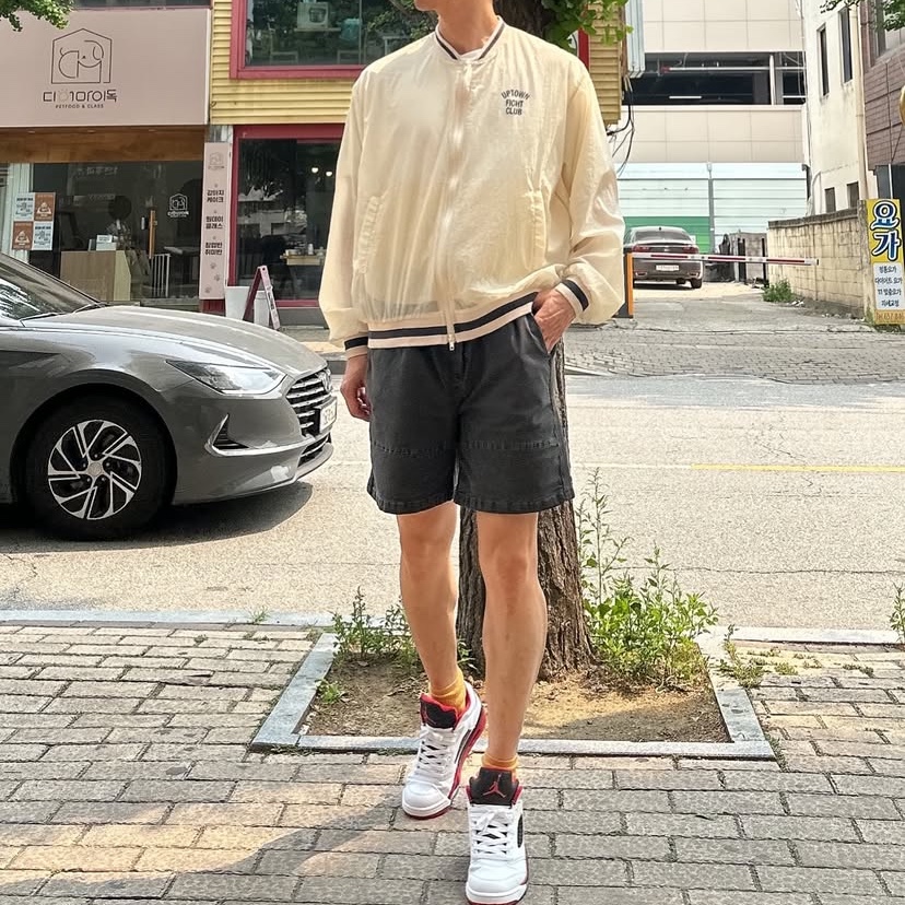 Jordan 5 Retro Low Fire Red 착용 스타일 - 1