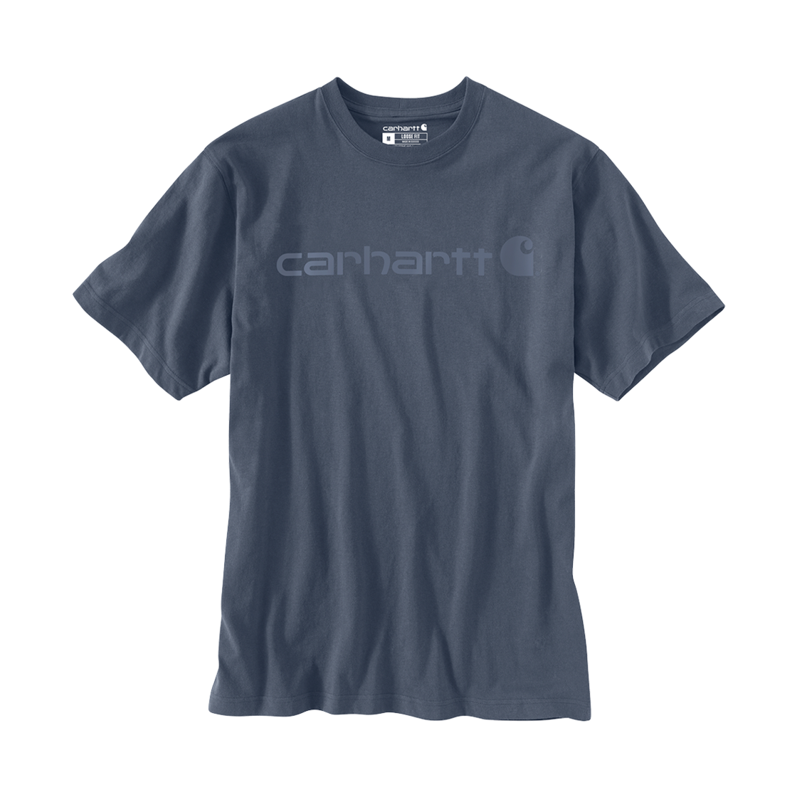 K195-BLS Carhartt Loose Fit Heavyweight Regular Short Sleeve Logo Graphic T-Shirt Blue Stone