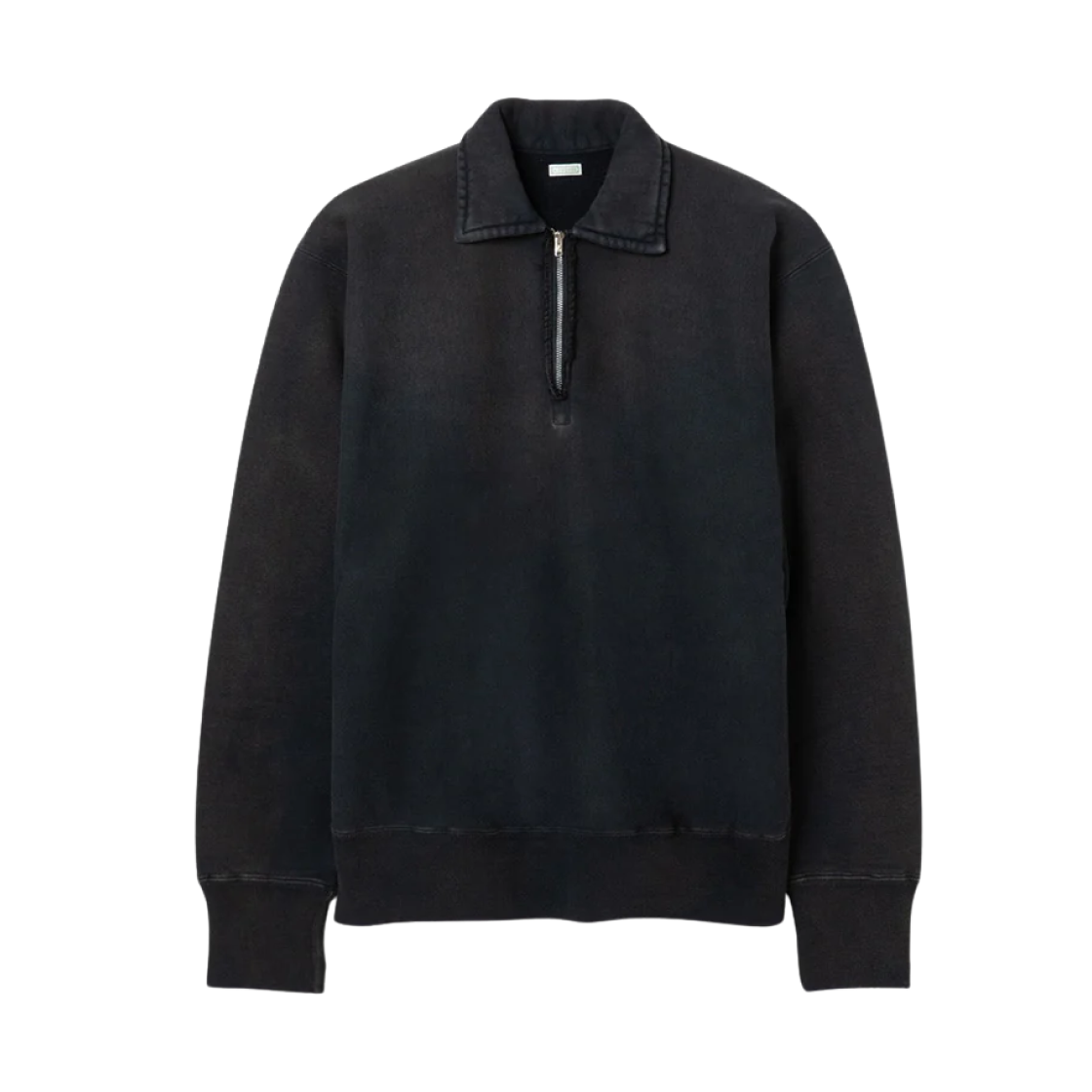 아프레쎄 빈티지 하프 집 스웨트셔츠 블랙 - 25FW(A.Presse Vintage Half Zip Sweatshirt Black - 25FW) - 1