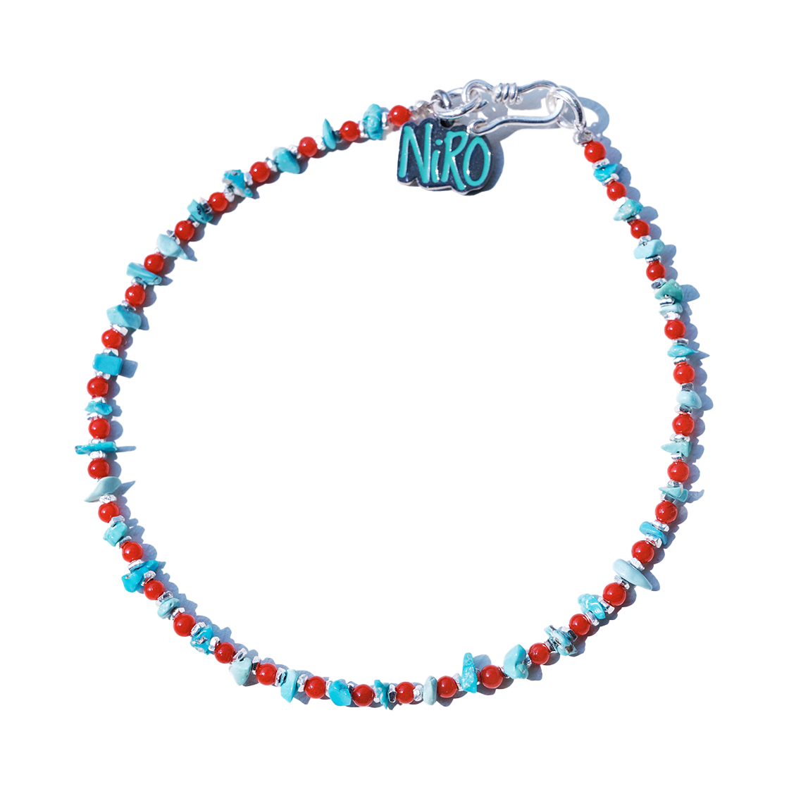니로 세렌디피티 카렌 실버 코랄 브레슬릿 #120(NiRO.SERENDiPiTY Caren Silver Coral Bracelet #120)