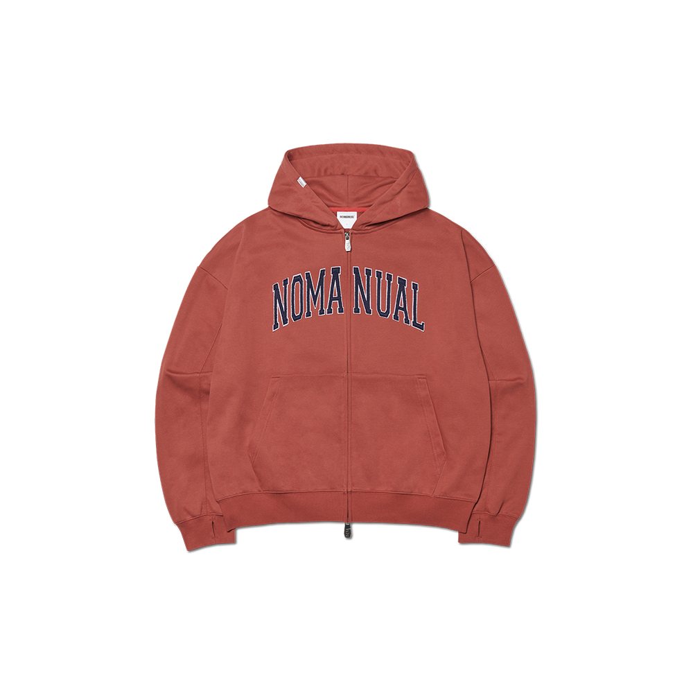 노매뉴얼 B.A 후디드 집업 버건디(NOMANUAL B.A Hooded Zip-up Burgundy)