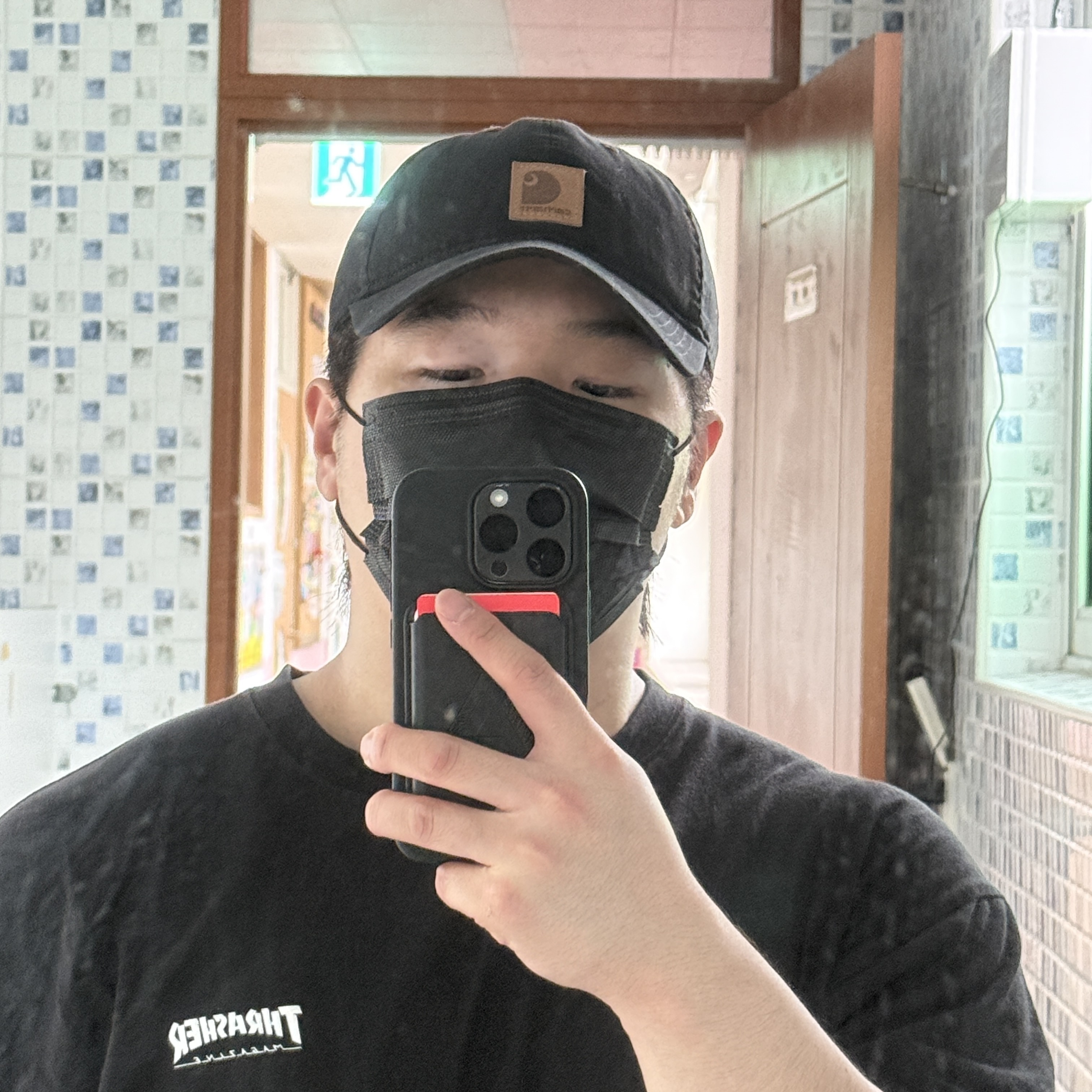 Carhartt Canvas Cap Black 착용 스타일