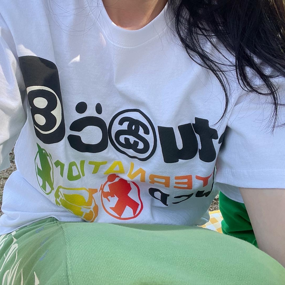 Stussy x Cactus Plant Flea Market International T-Shirt White 착용 스타일