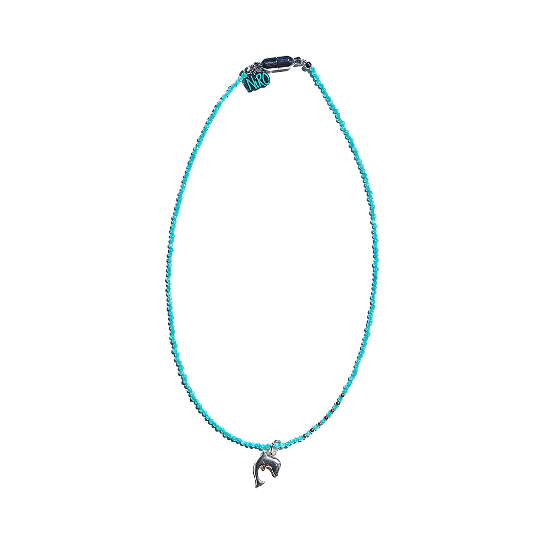 #128 NiRO.SERENDiPiTY Mint Milky Way Dolphin Necklace #128