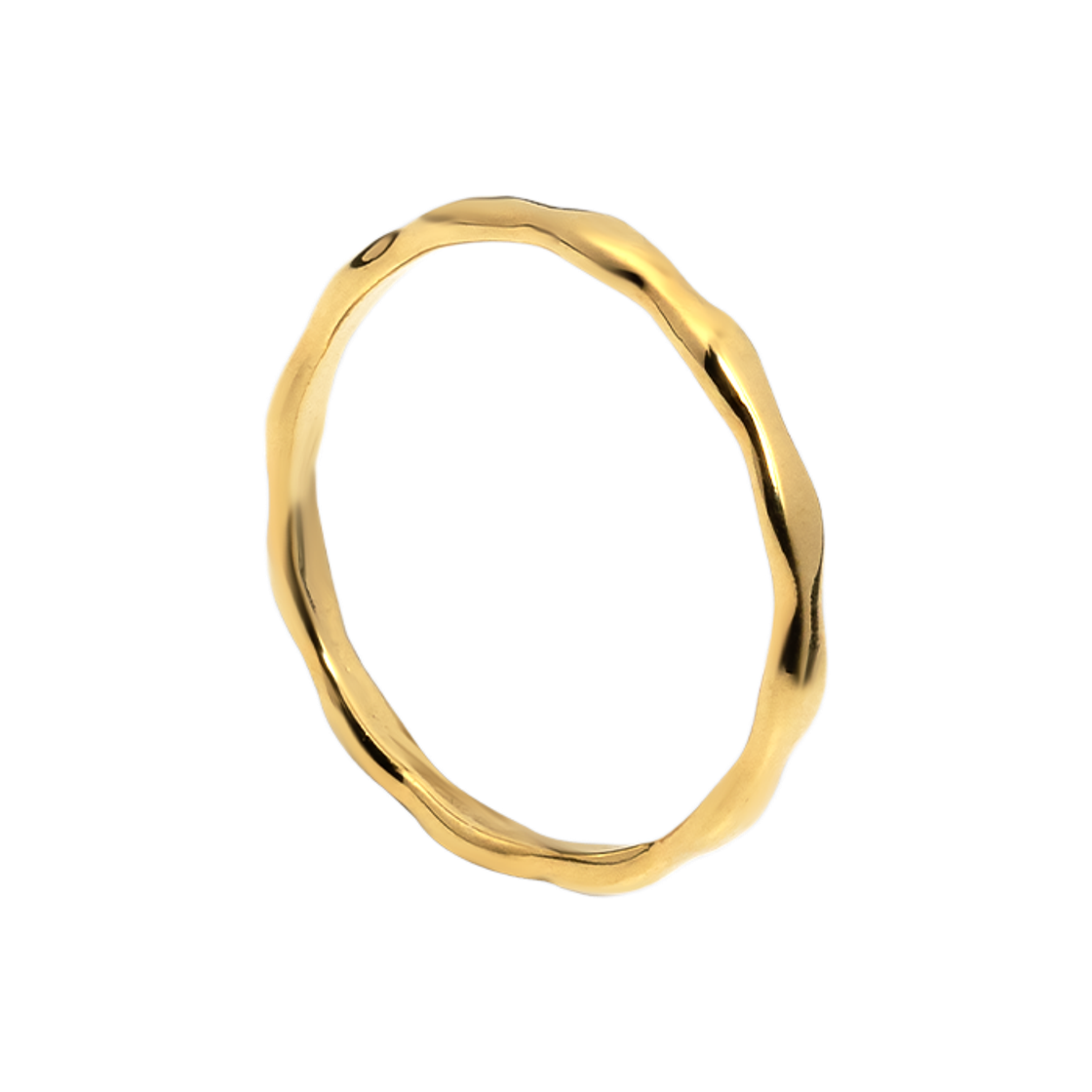 L251MRI040 lovememonster Slim Bumpy Ring Gold
