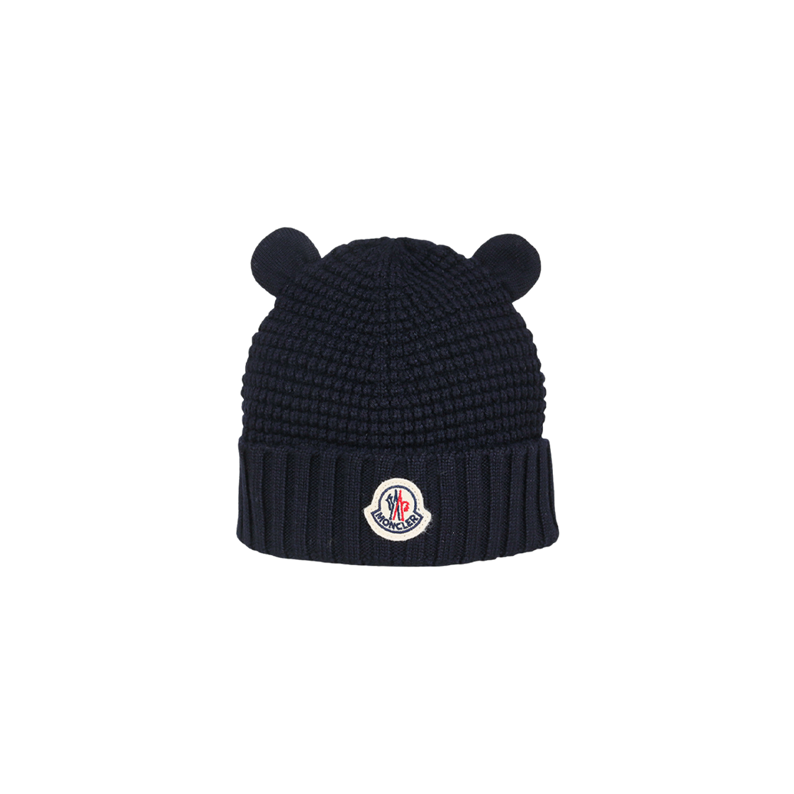 K2-951-3B00008-M1131-742 (Kids) Moncler Wool Beanie with Teddy Bear Ears Navy Blue - 25FW