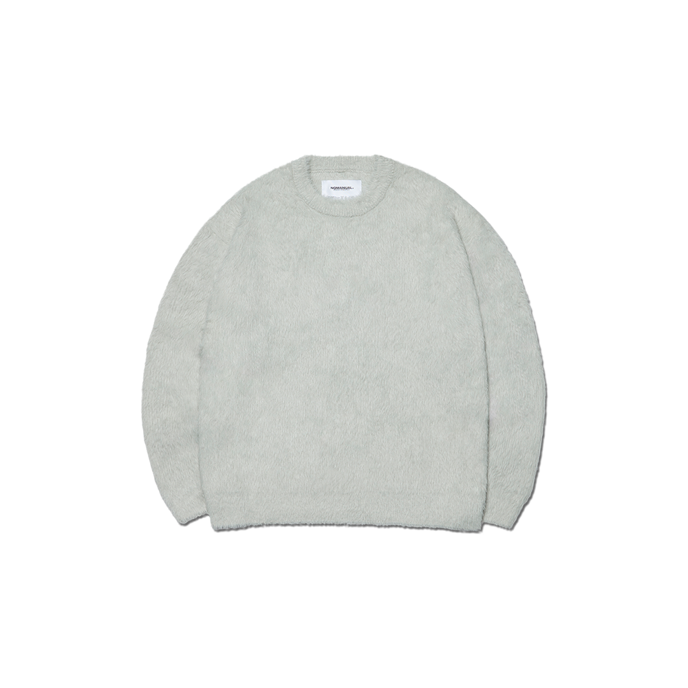 NMWF52KT12SFM NOMANUAL Fuzz Hairy Knit Seafoam
