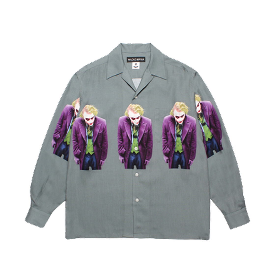 6382 Wacko Maria x The Dark Knight Trilogy L/S Hawaiian Shirt Gray