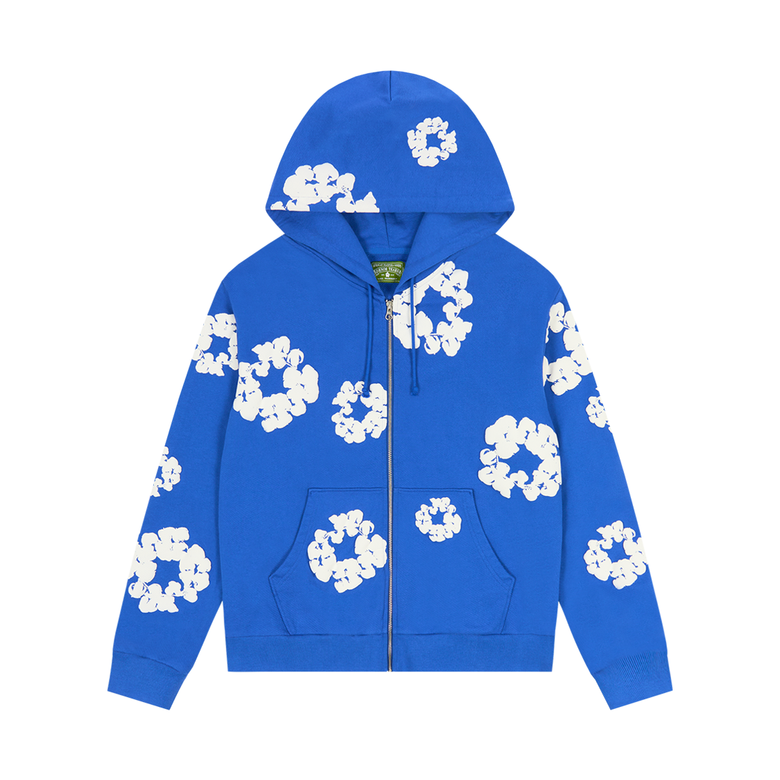 - Denim Tears Cotton Wreath Zip Hoodie Blue