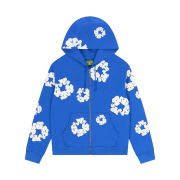 Denim Tears Cotton Wreath Zip Hoodie Blue