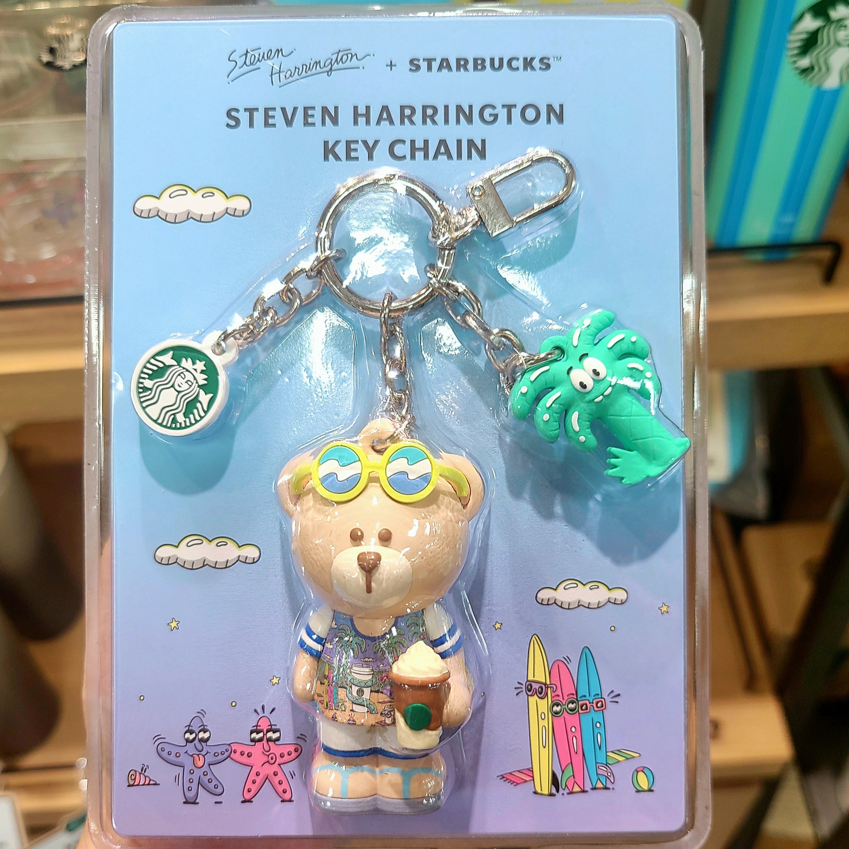 Starbucks Steven Harrington Bearista Keychain, Starbucks SS Steven Harrington Chacha Tumbler 503ml 착용 스타일 - 3