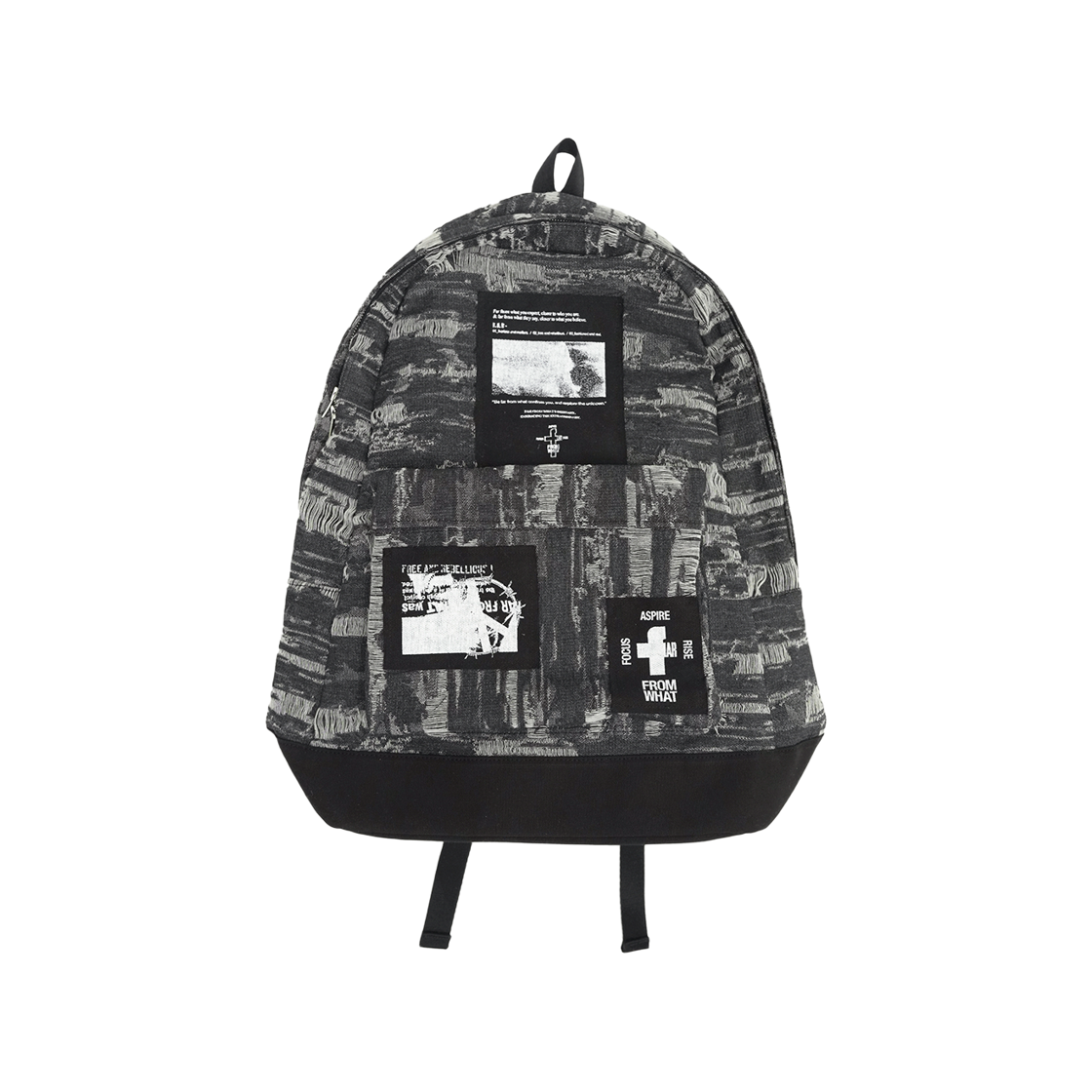 [더블적립]파프롬왓 파 패치 코튼 백팩_블랙([더블적립]farfromwhat far patch cotton backpack_black)