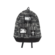 [더블적립]farfromwhat far patch cotton backpack_black