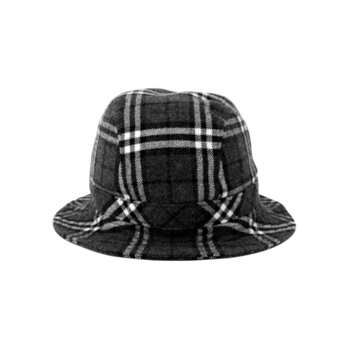 ITPFBSIG4FSF Gosha Rubchinskiy x Burberry Unisex Check Wool Cotton Bucket Hat Charcoal