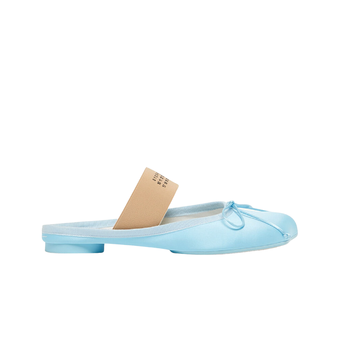 S59WX0074P5560T6231 (W) MM6 Maison Margiela Slides with Print Logo Light Blue
