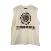 Kapital 20 Jersey Sleeveless Big T-Shirt  Piano & Sun Face Pt Kinari