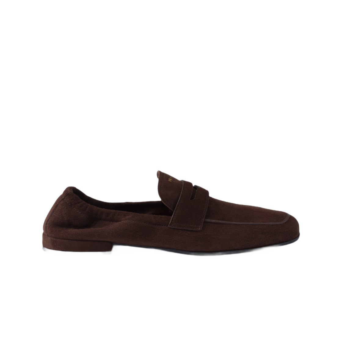 1D051O-008-F0003 (W) Prada Shuffle Antiqued Suede Loafers Dark Brown