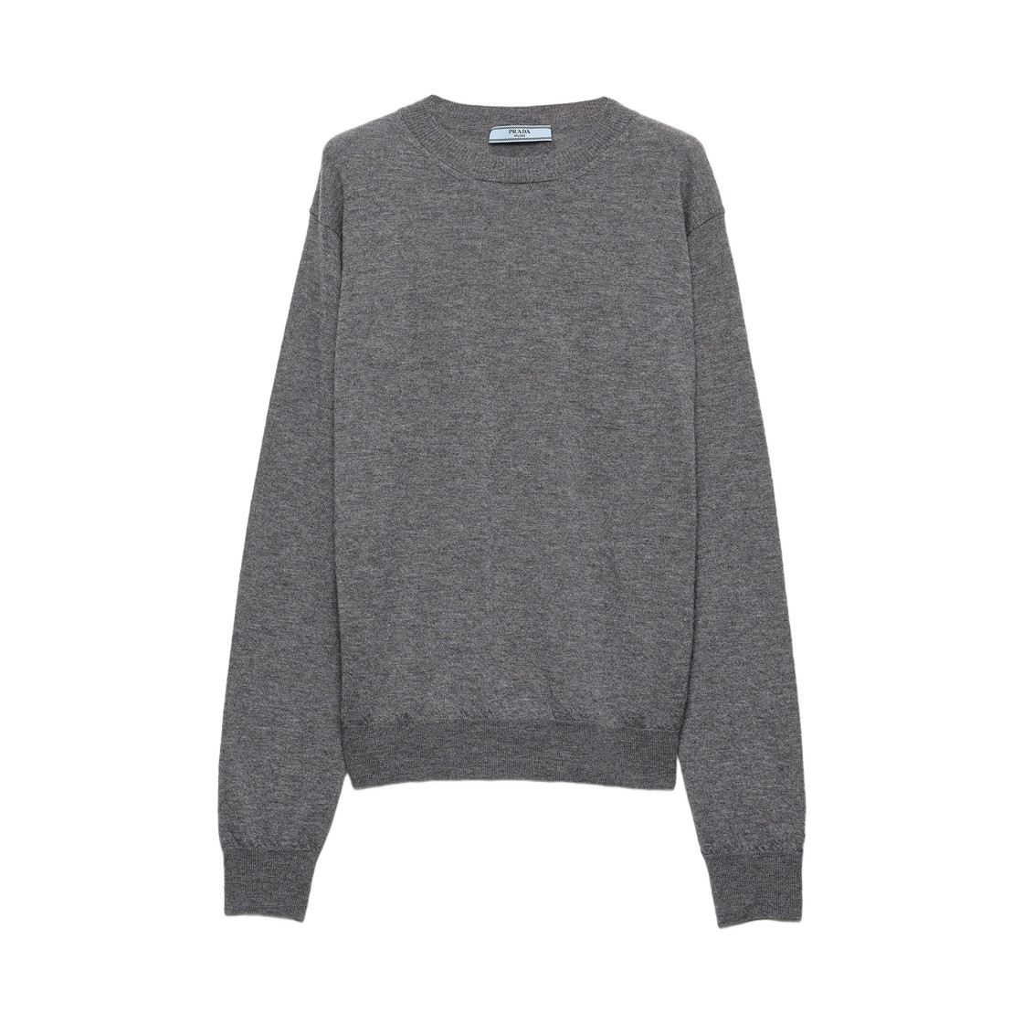 (W) 프라다 캐시미어 크루넥 스웨터 슬레이트 그레이((W) Prada Cashmere Crew-Neck Sweater Slate Gray) - 1