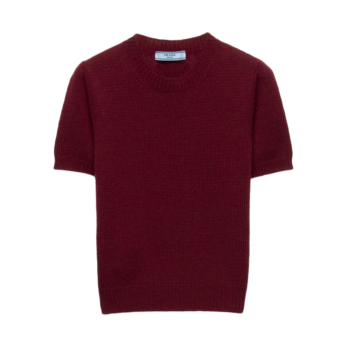 (W) 프라다 숏슬리브d 캐시미어 스웨터 아마란스 레드 메이즈 옐로우((W) Prada Short-Sleeved Cashmere Sweater Amaranth Red Maize Yellow) - 1