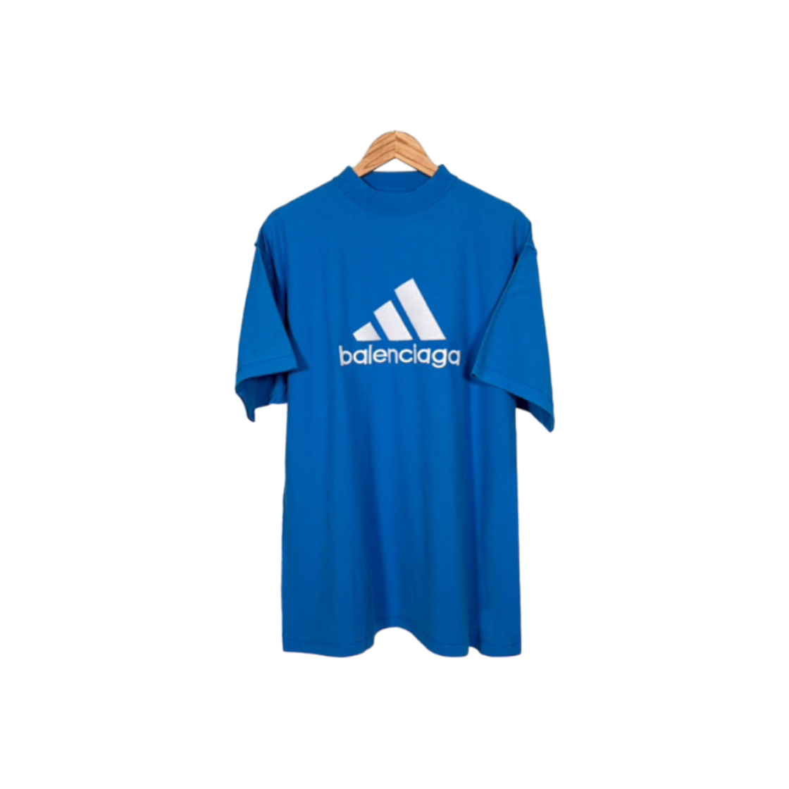 ITUOIGTH9WMT Balenciaga x Adidas Baldidas Big Logo Tee Blue