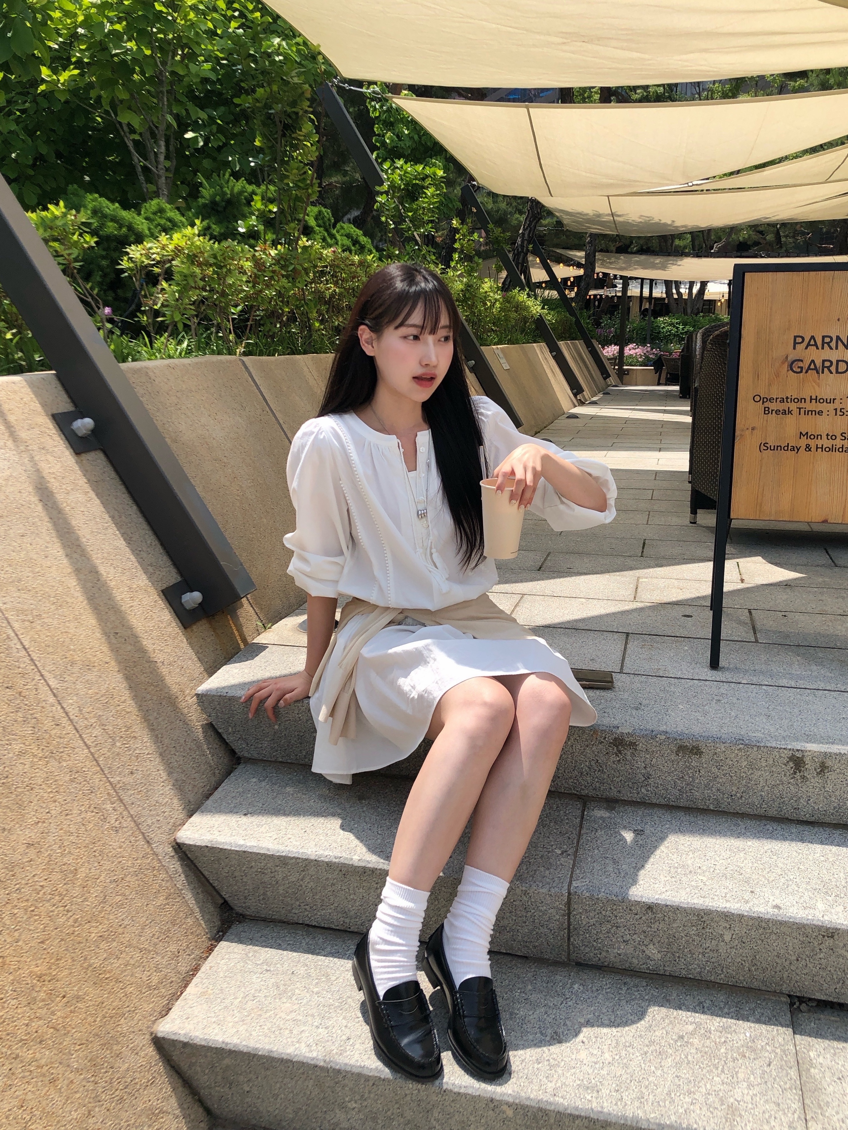 Haruta HS-304 Penny Loafer Black 착용 스타일 - 1