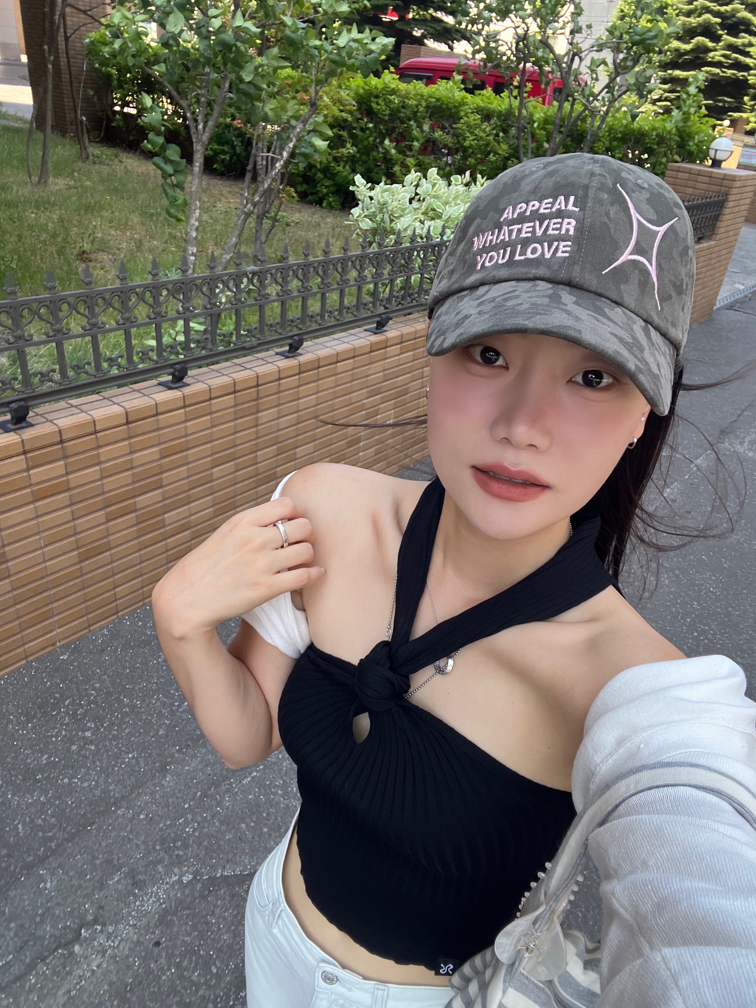 For Appeal Love Ball Cap Camo 착용 스타일