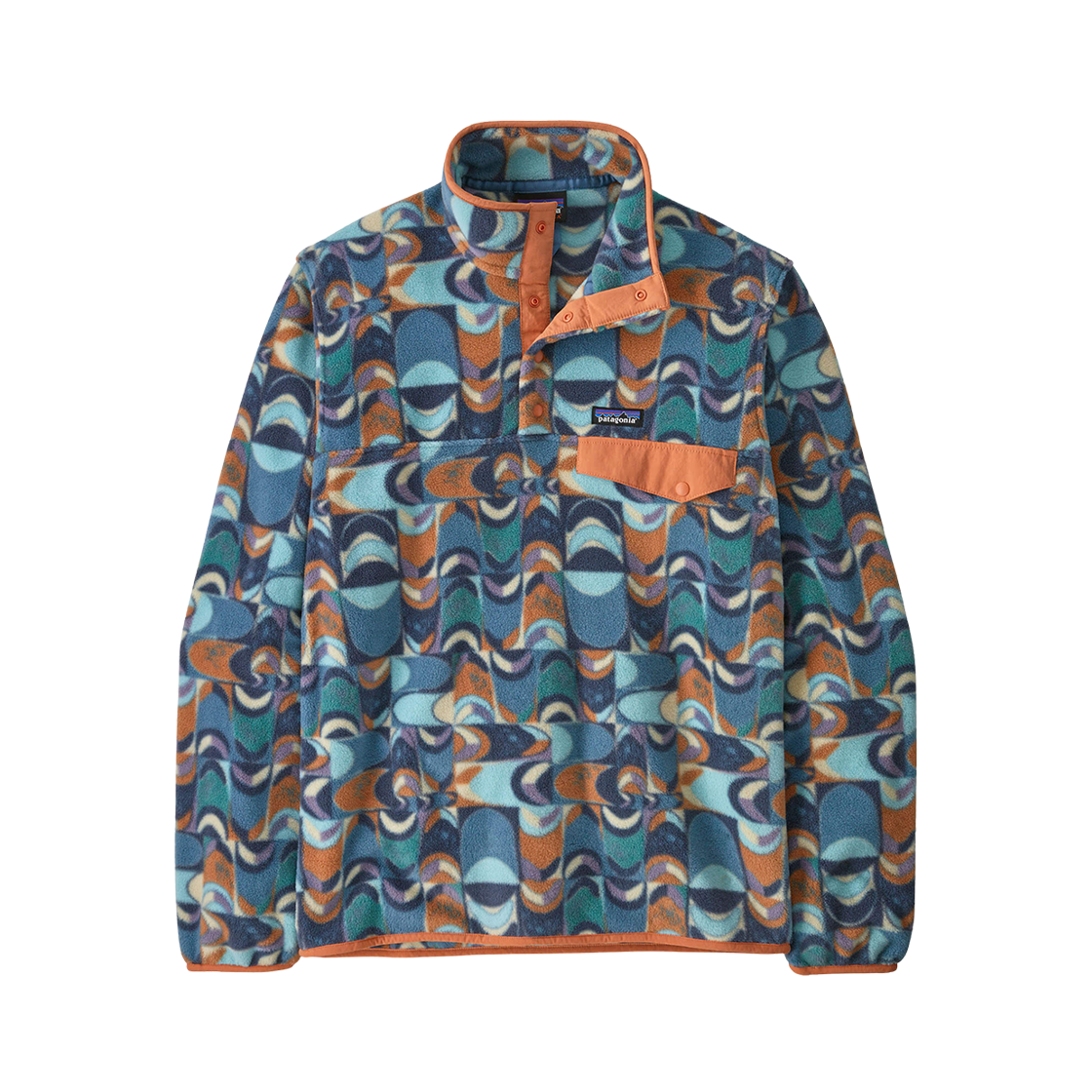 파타고니아 라이트웨이트 신칠라 스냅-T 플리스 풀오버 스왈로테일 지오 스틸 블루(Patagonia Lightweight Synchilla Snap-T Fleece Pullover Swallowtail Geo Still Blue) - 1