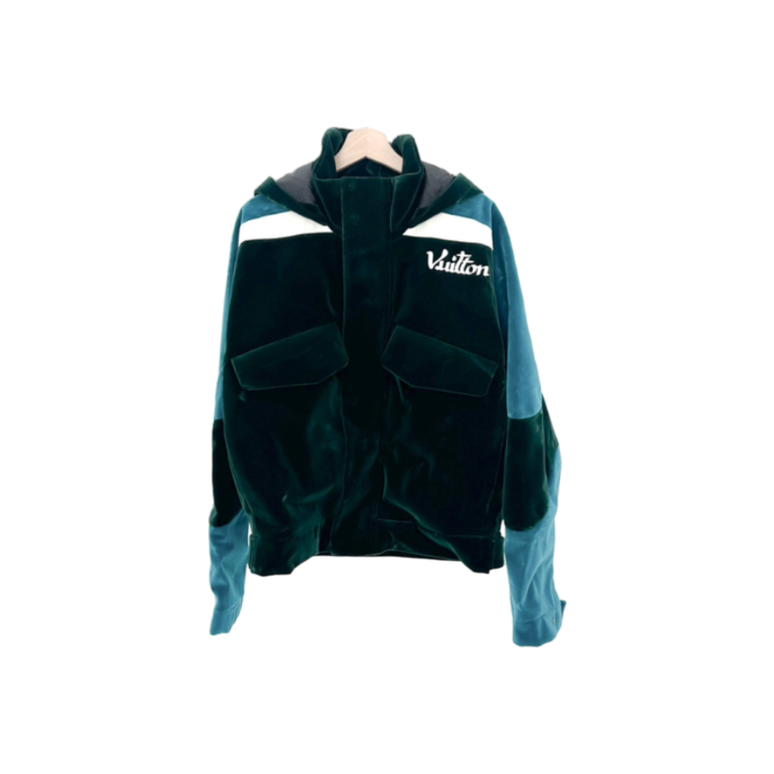 ITNLMO5RJ9EJ Louis Vuitton Mens Technical Tape Velour Windbreaker Jacket