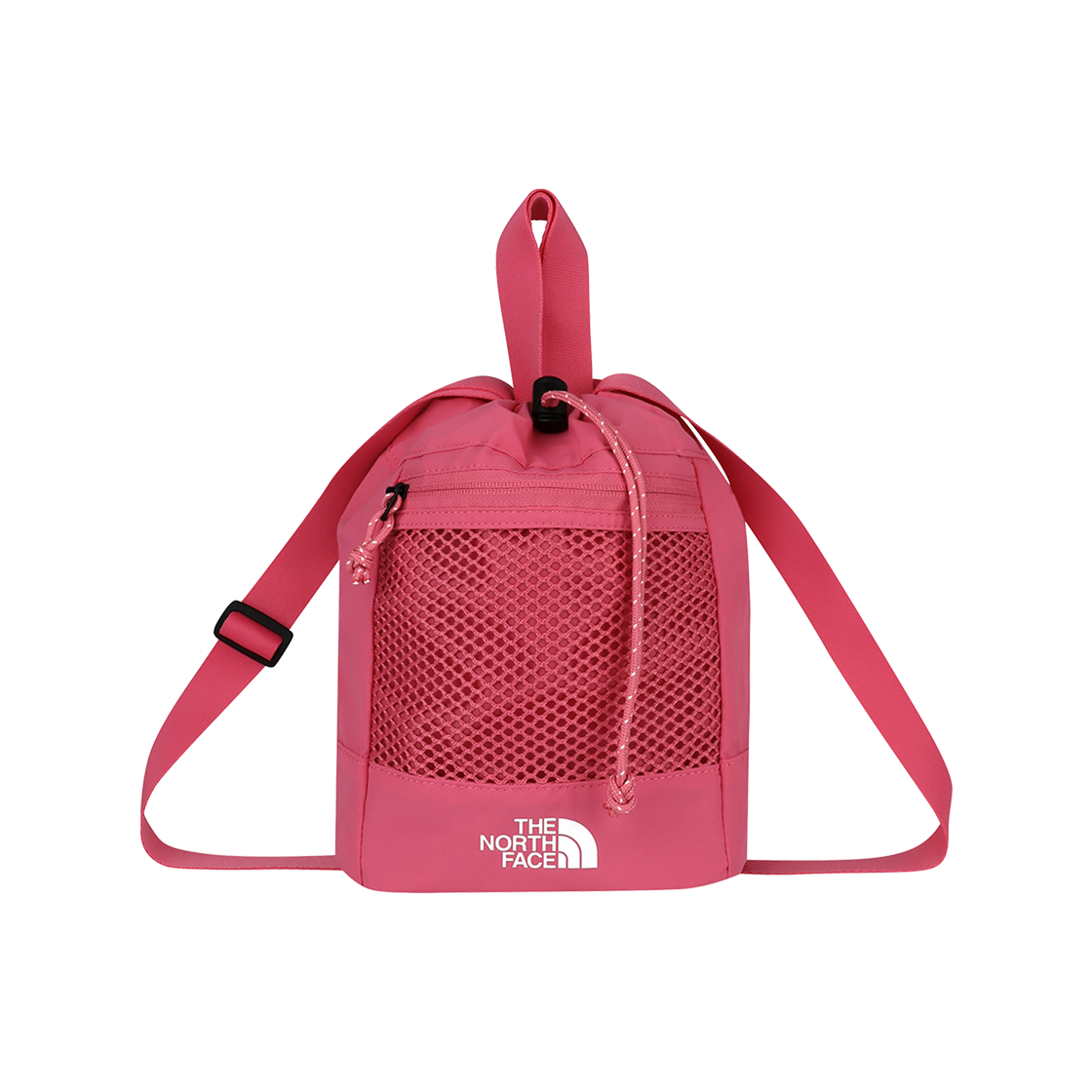 NN2PR14L The North Face Linden Mesh Bucket Bag Mini Hot Pink