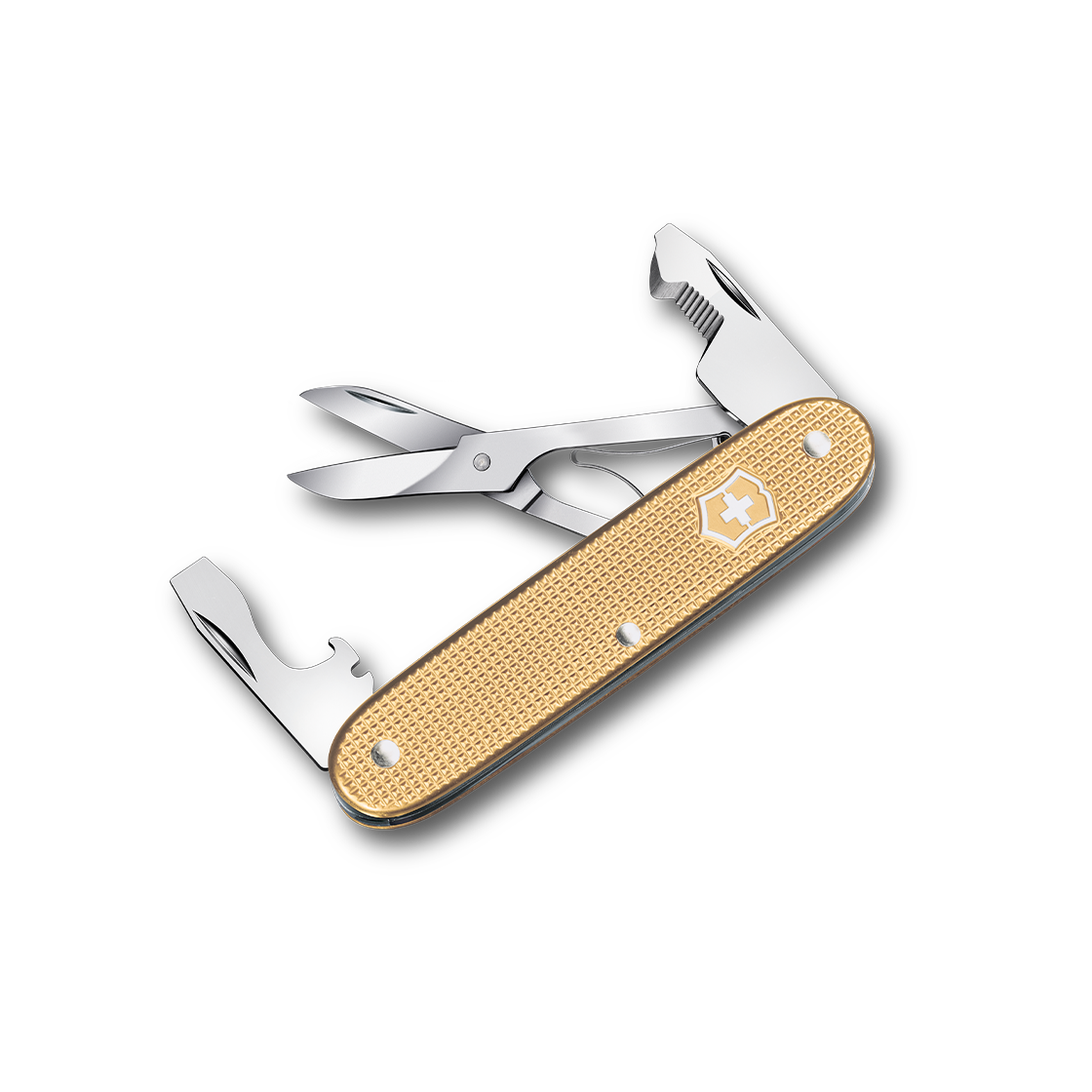 빅토리녹스 컴페니언 슬림 알록스 스위스 아미 나이프 골드 0.8170.28(VICTORINOX Companion Slim Alox Gold 0.8170.28)