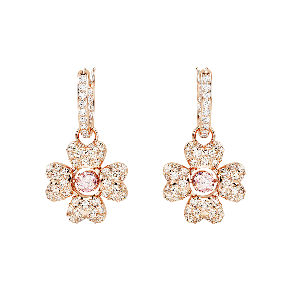 (W) 스와로브스키 이딜리아 드롭 이어링 화이트 로즈 골드 톤 플래팅((W) Swarovski Idyllia Drop Earrings White Rose Gold Tone Plated)