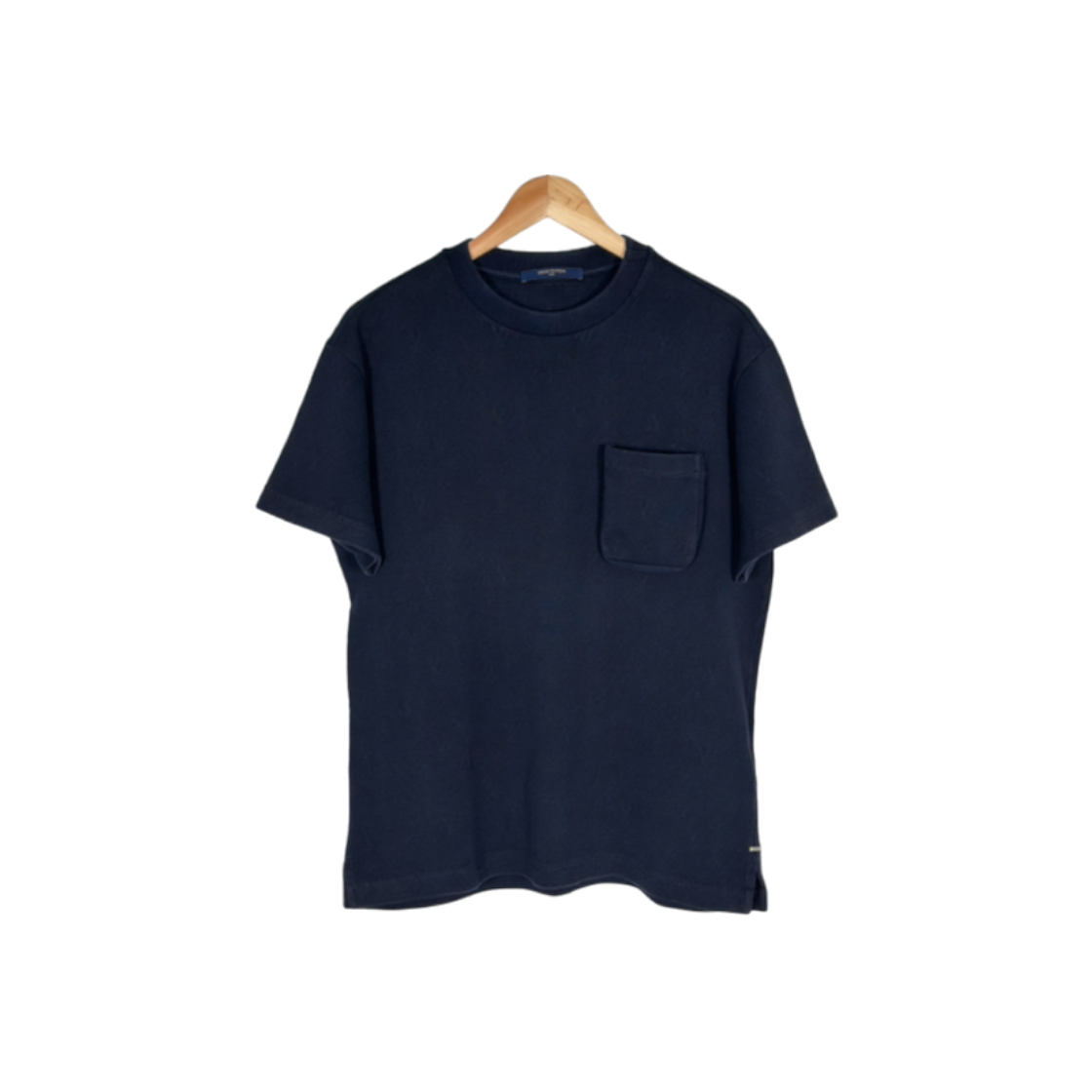 ITCN8S9TAN2N Louis Vuitton Mens 3D Monogram Signature Pocket Tee Navy
