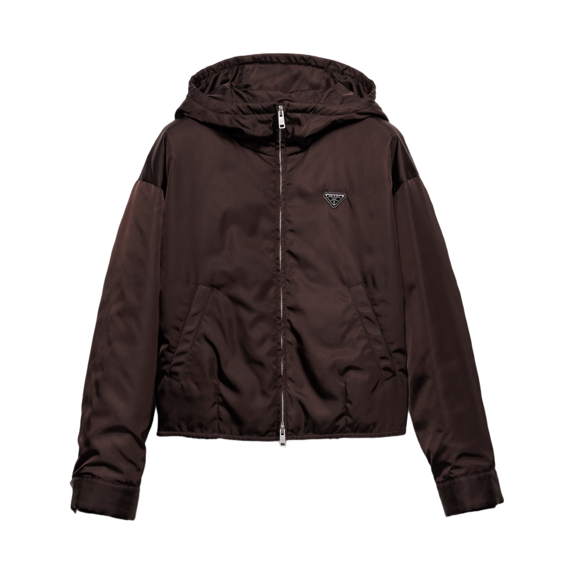 (W) 프라다 리나일론 블루종 자켓 다크 브라운((W) Prada Re-Nylon Blouson Jacket Dark Brown) - 1