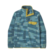 Patagonia Lightweight Synchilla Snap-T Fleece Pullover Quilty Fitz Wetland Blue