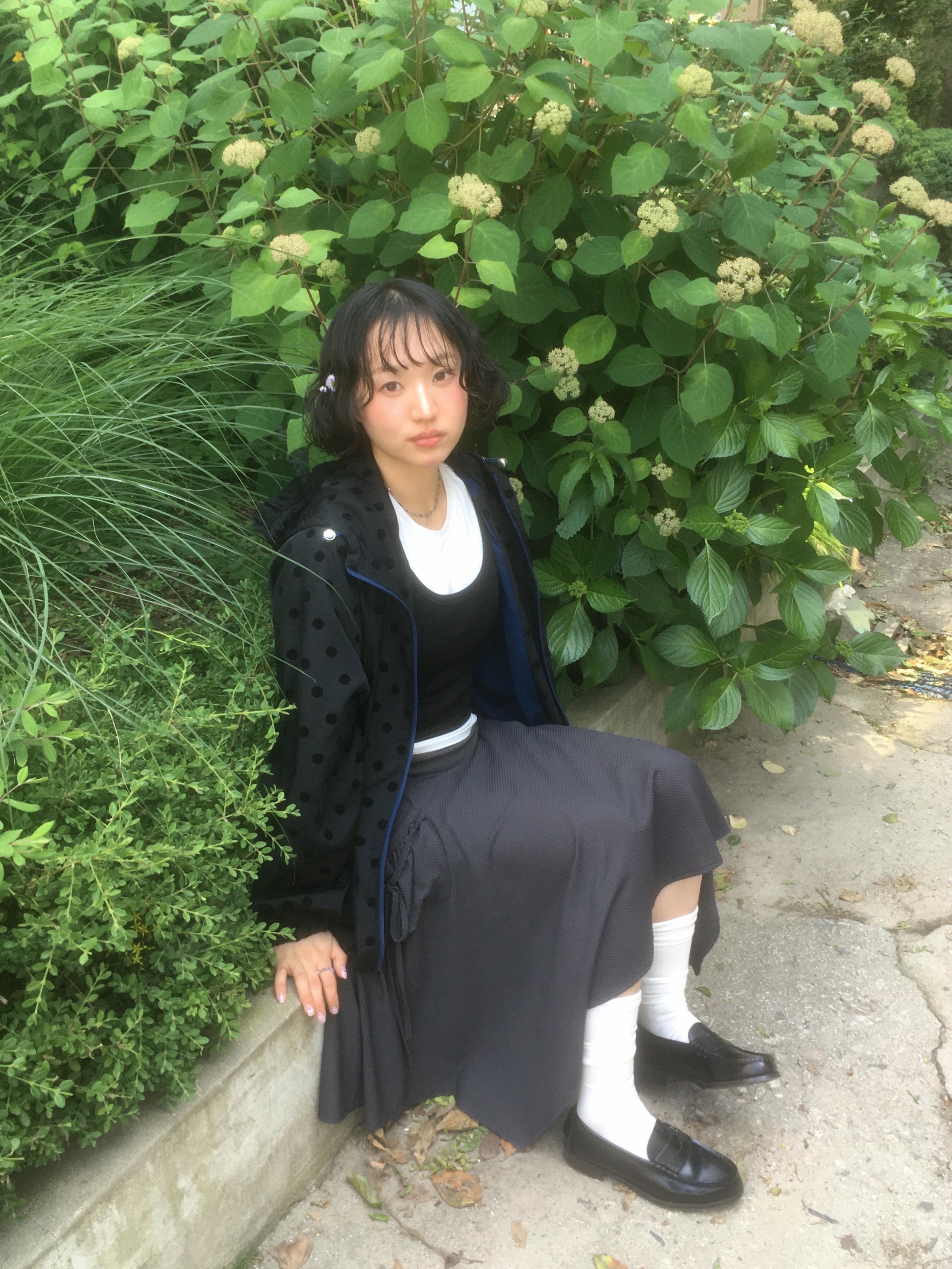 Haruta HS-304 Penny Loafer Black 착용 스타일 - 1