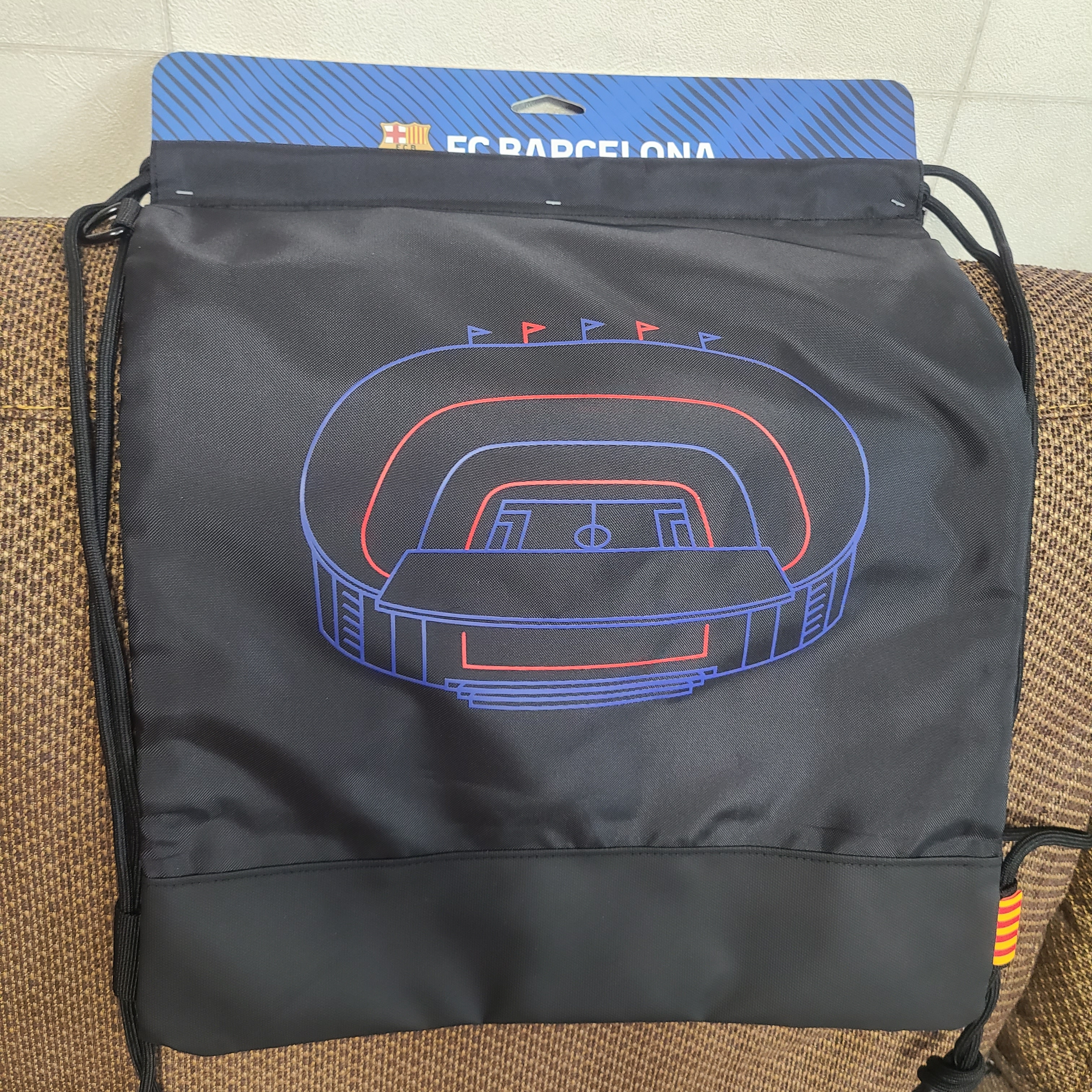 FC Barcelona Classic Line Gym Sack Black 착용 스타일