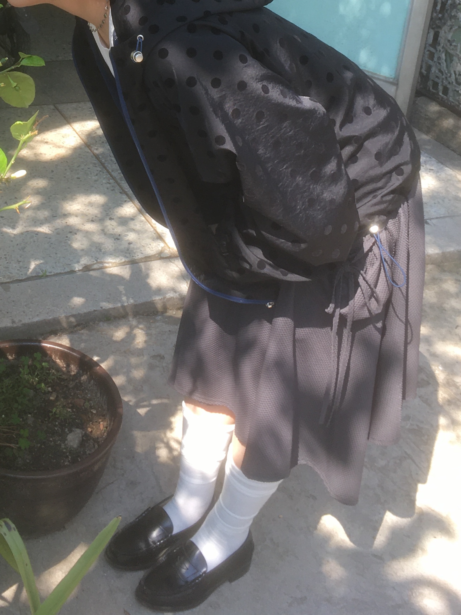 Haruta HS-304 Penny Loafer Black 착용 스타일 - 7