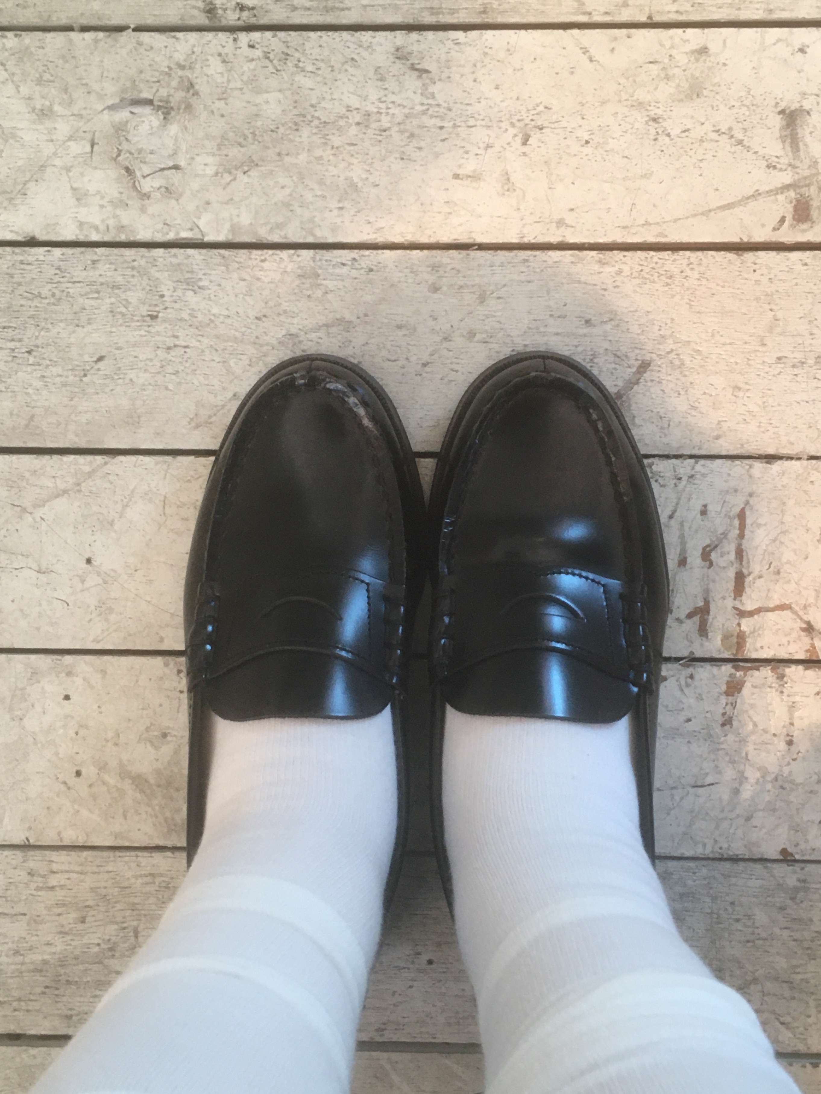 Haruta HS-304 Penny Loafer Black 착용 스타일 - 4