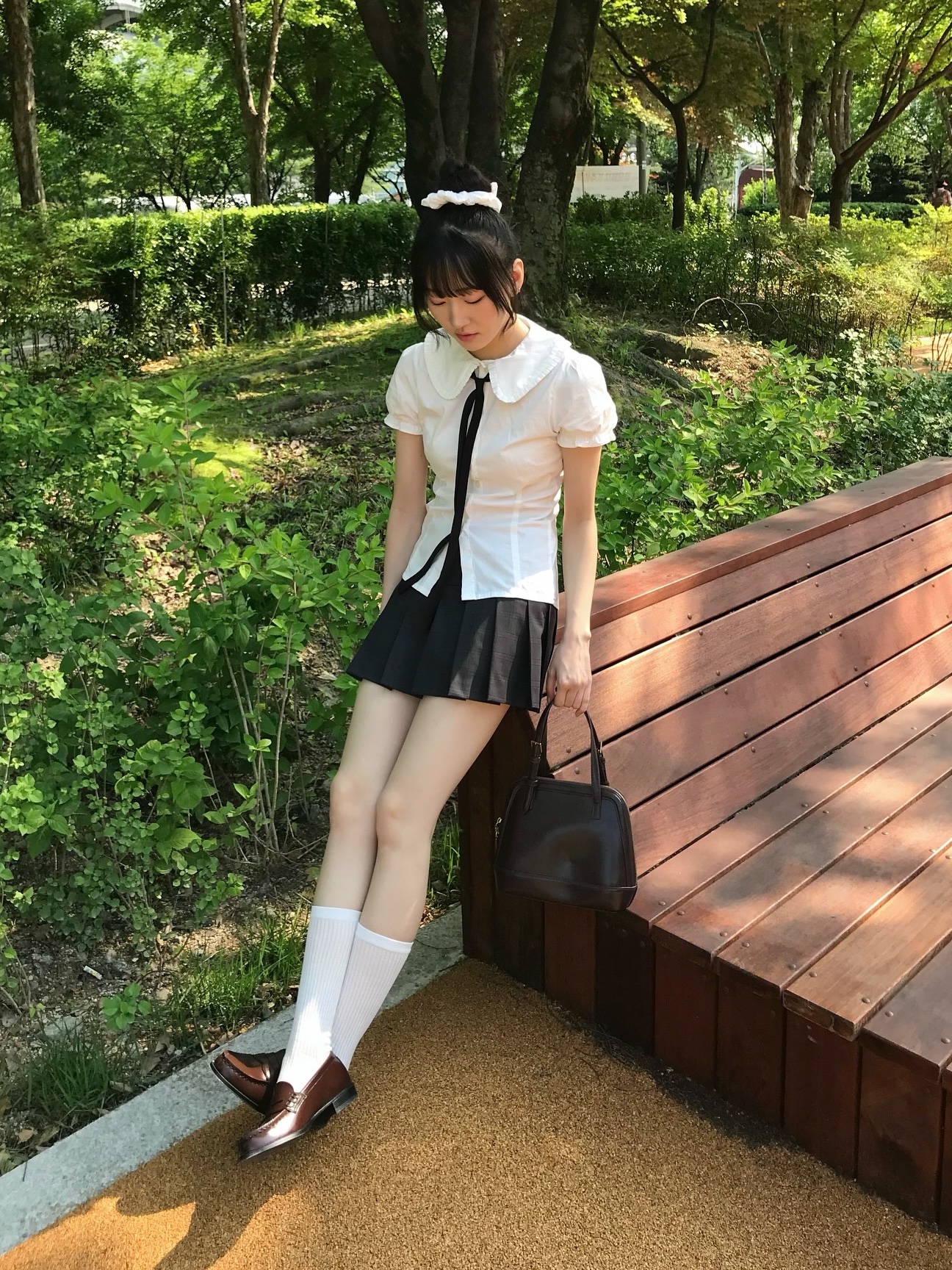 Haruta HS-4514 Penny Loafer Brown 착용 스타일 - 4