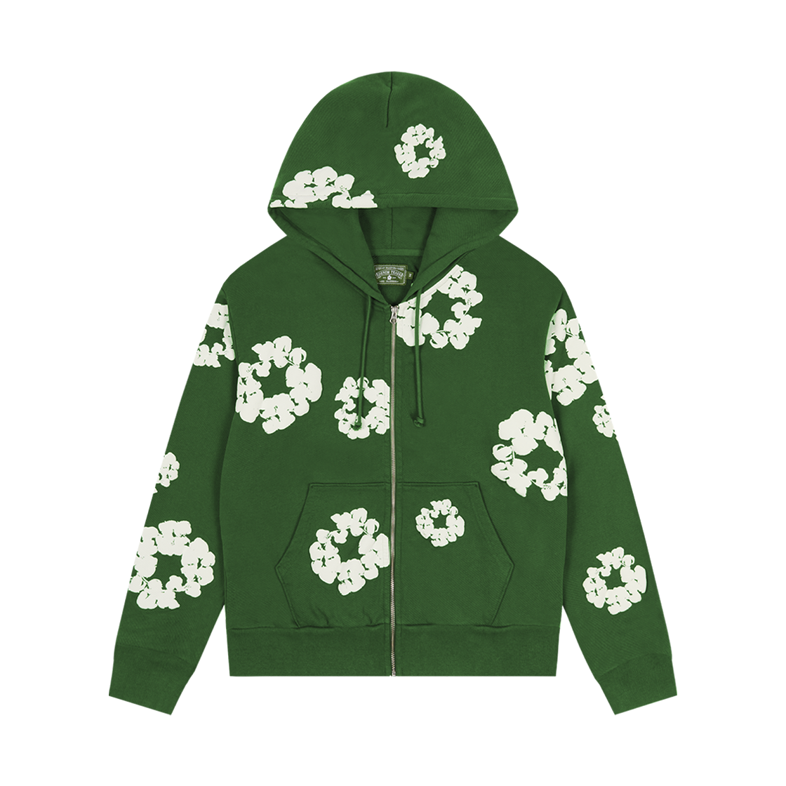 데님 티어스 코튼 리쓰 집 후드 그린(Denim Tears Cotton Wreath Zip Hoodie Green)