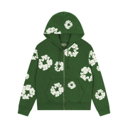 Denim Tears Cotton Wreath Zip Hoodie Green