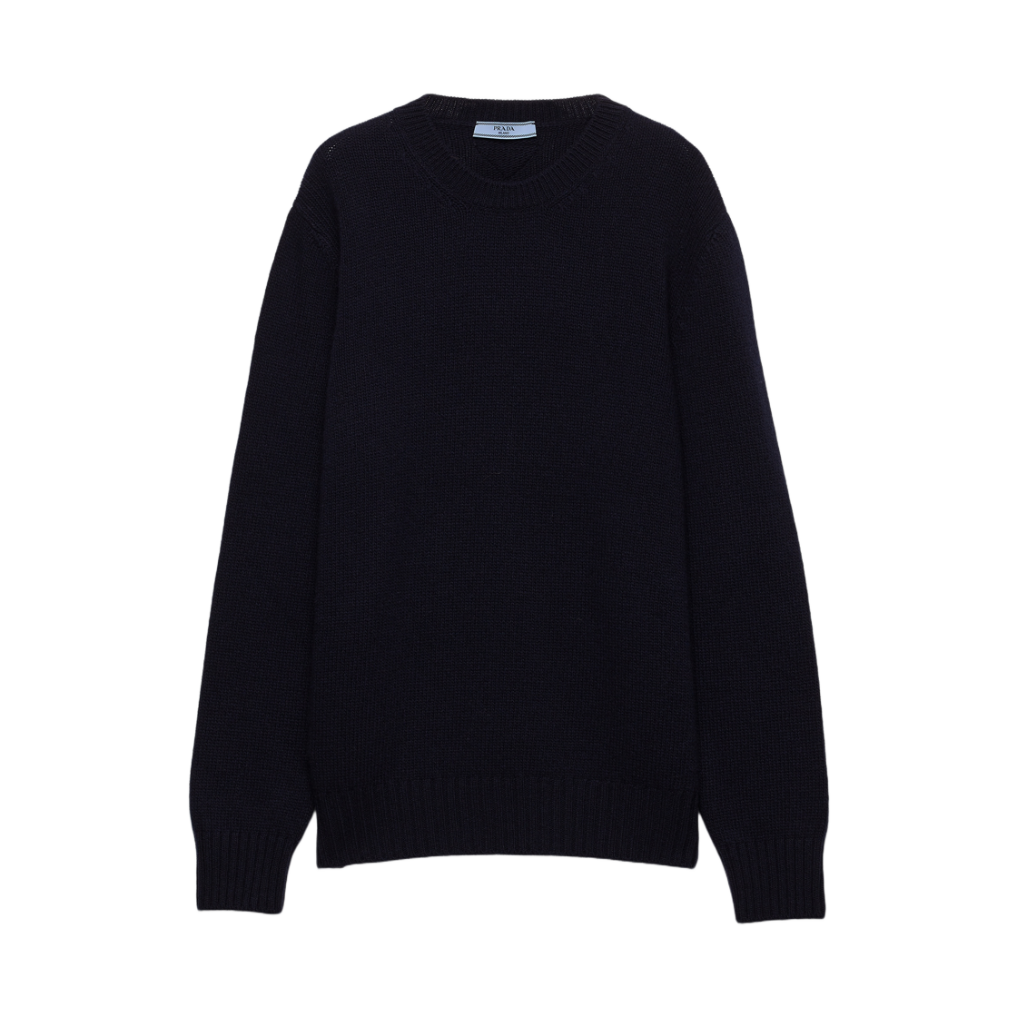 (W) 프라다 울 앤 캐시미어 크루넥 스웨터 네이비((W) Prada Wool and Cashmere Crew-Neck Sweater Navy) - 1