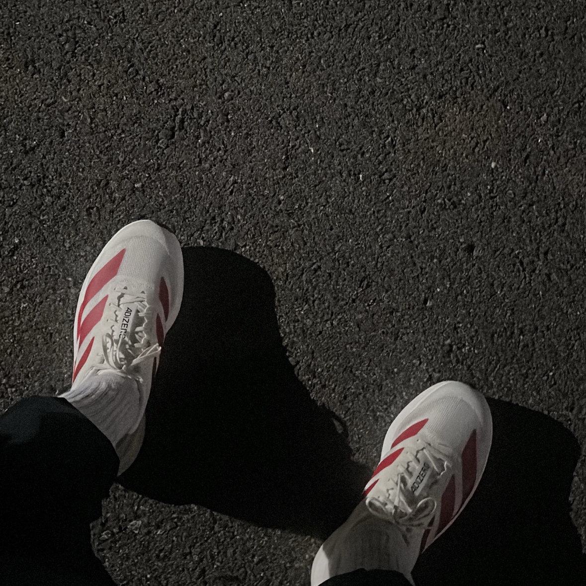Adidas Adizero EVO SL Off White Better Scarlet 착용 스타일 - 2