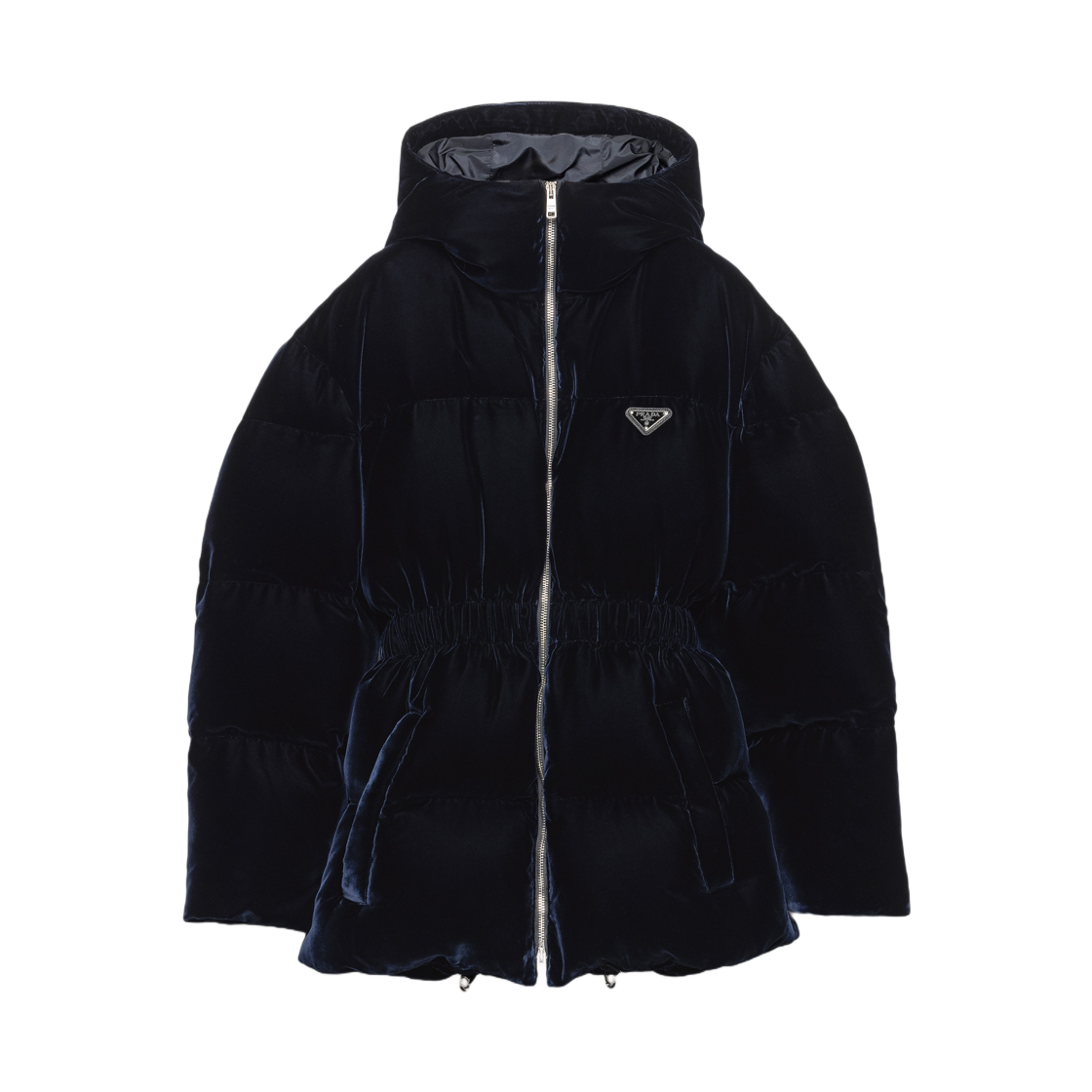 (W) 프라다 벨벳 다운 자켓 네이비((W) Prada Velvet Down Jacket Navy)