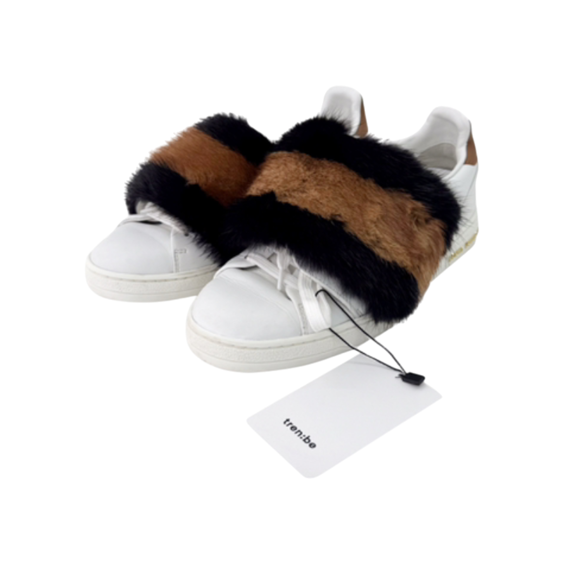ITWJ3H8TQ3LN Louis Vuitton Women's Frontline Shearing Mink Fur Low-Top Sneakers White