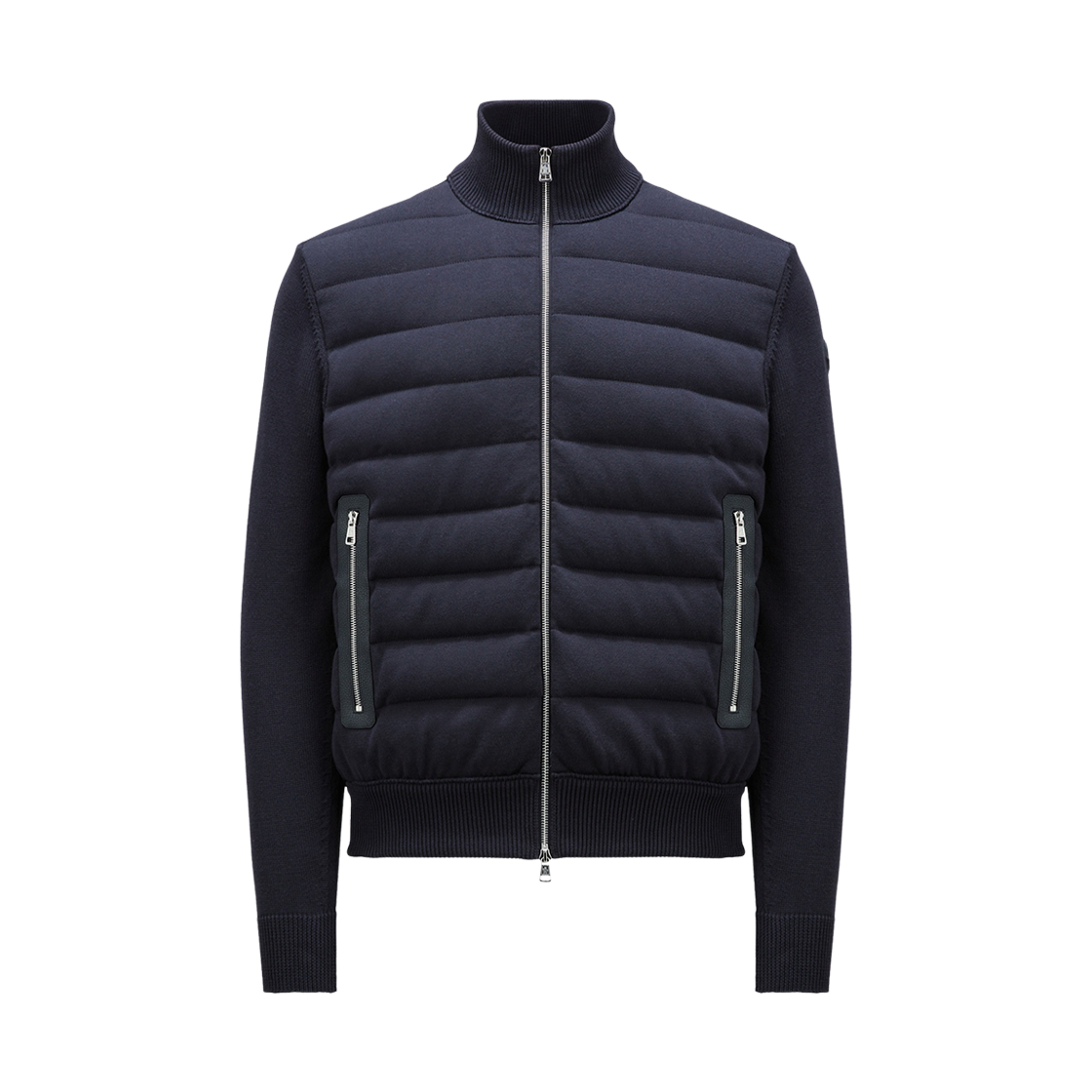 J1-091-9B00014-M1367-780 Moncler Padded Cotton Zip-Up Cardigan Navy Blue - 24SS