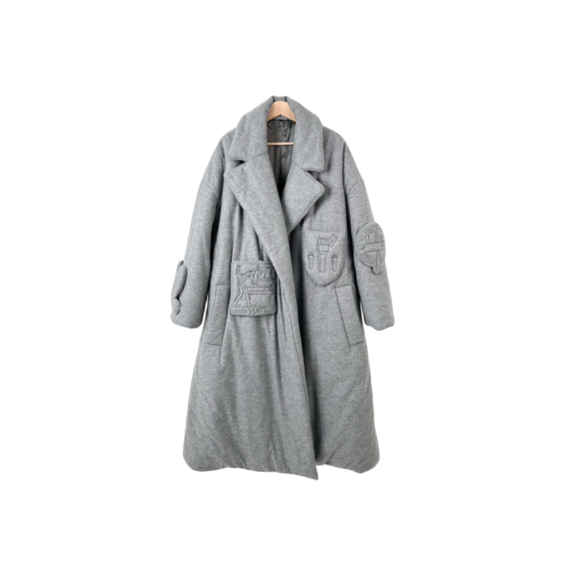 ITI5C2HIPWWK Louis Vuitton Mens Oversized Puppy Blanket Patch Puffer Coat